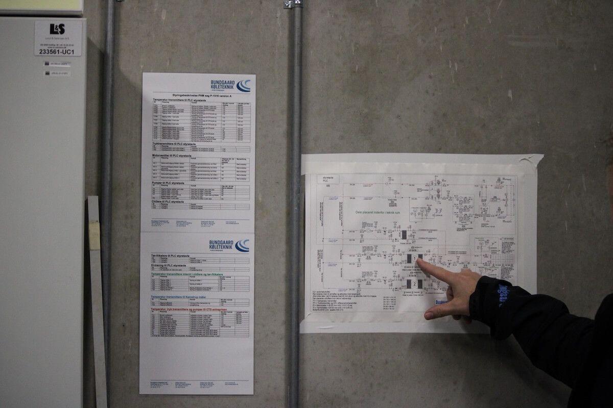 Tegning over CO2 anlæg til sygehus