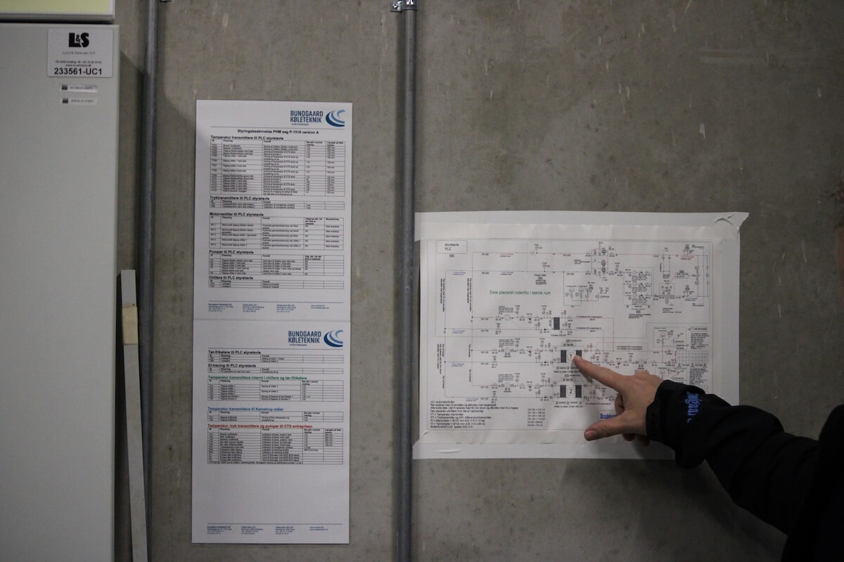 Tegning over CO2 anlæg til sygehus