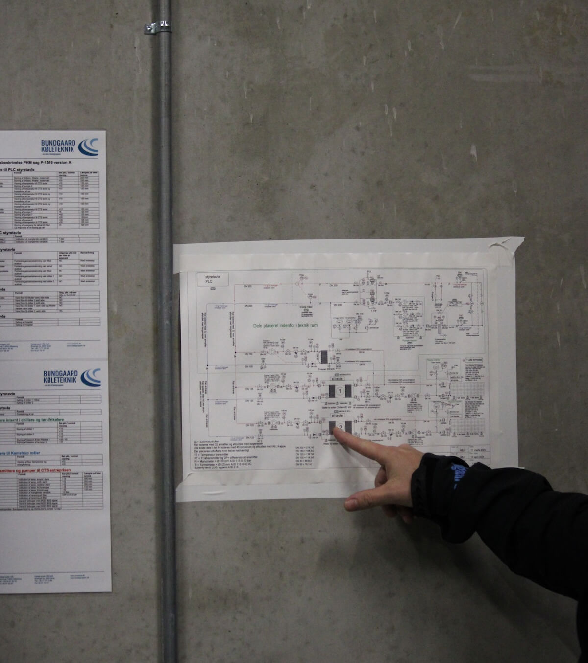 Tegning over CO2 anlæg til sygehus